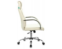 Кресло руководителя Бюрократ T-8010N слоновая кость OR-10 эко.кожа крестовина металл хром-foto3