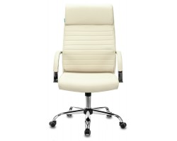 Кресло руководителя Бюрократ T-8010N слоновая кость OR-10 эко.кожа крестовина металл хром-foto2