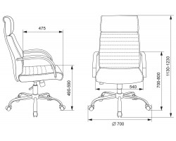 Кресло руководителя Бюрократ T-8010N слоновая кость OR-10 эко.кожа крестовина металл хром-foto5