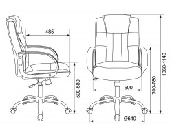 Кресло руководителя Бюрократ T-800N черный кожа крестовина металл хром-foto6