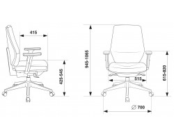 Кресло Бюрократ CH-545/1D черный 38-418 крестовина пластик-foto7
