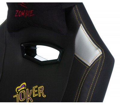 Кресло игровое Zombie HERO JOKER черный/фиолетовый эко.кожа с подголов. крестовина пластик