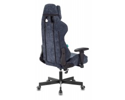 Кресло игровое Zombie VIKING KNIGHT Fabric синий Light-27 с подголов. крестовина металл-foto4