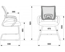 Кресло Бюрократ CH-695N-AV оранжевый TW-38-3 сиденье черный TW-11 полозья металл черный-foto5