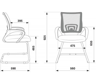 Кресло Бюрократ CH-695N-AV синий TW-05 сиденье черный TW-11 сетка/ткань полозья металл черный