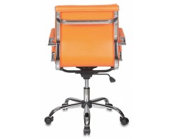 Кресло руководителя Бюрократ CH-993-Low оранжевый эко.кожа низк.спин. крестовина металл хром-foto4