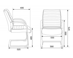 Кресло Бюрократ T-8010N-LOW-V черный Leather Black эко.кожа низк.спин. полозья металл хром-foto6