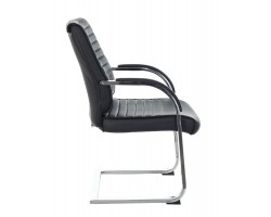 Кресло Бюрократ T-8010N-LOW-V черный Leather Black эко.кожа низк.спин. полозья металл хром-foto3