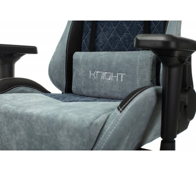 Кресло игровое Zombie VIKING 7 KNIGHT Fabric голубой текстиль/эко.кожа с подголов. крестовина металл