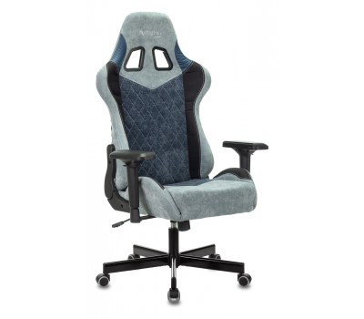 Кресло игровое Zombie VIKING 7 KNIGHT Fabric голубой текстиль/эко.кожа с подголов. крестовина металл
