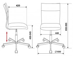 Кресло Бюрократ CH-1399 синий Or-15 эко.кожа/сетка крестовина металл-foto5