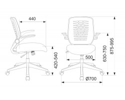 Кресло Бюрократ CH-495 черный TW-01 Neo сетка/ткань крестовина пластик-foto5