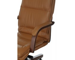 Кресло руководителя Бюрократ T-9927WALNUT горчичный кожа крестовина металл/дерево-foto6