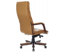 Кресло руководителя Бюрократ T-9927WALNUT горчичный кожа крестовина металл/дерево-foto4