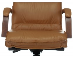 Кресло руководителя Бюрократ T-9927WALNUT горчичный кожа крестовина металл/дерево-foto5
