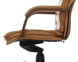 Кресло руководителя Бюрократ T-9927WALNUT горчичный кожа крестовина металл/дерево-foto8