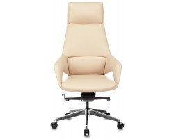 Кресло руководителя Бюрократ _DAO-2 бежевый кожа с подголов. крестовина алюминий-foto2