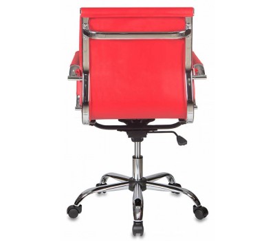 Кресло руководителя Бюрократ Ch-993-Low красный эко.кожа низк.спин. крестовина металл хром