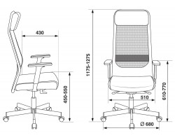 Кресло руководителя Бюрократ T-995 черный TW-01 эко.кожа/сетка с подголов. крестовина металл черный-foto5