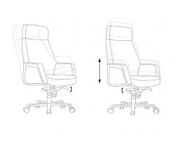 Кресло руководителя Бюрократ _Antonio черный кожа крестовина алюминий-foto6