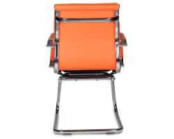 Кресло Бюрократ CH-993-Low-V оранжевый эко.кожа низк.спин. полозья металл хром-foto4