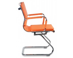 Кресло Бюрократ CH-993-Low-V оранжевый эко.кожа низк.спин. полозья металл хром-foto3