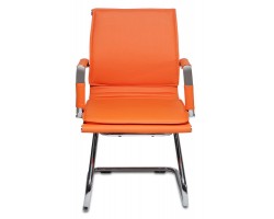 Кресло Бюрократ CH-993-Low-V оранжевый эко.кожа низк.спин. полозья металл хром-foto2