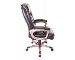 Кресло руководителя Бюрократ T-9914 коричневый рец.кожа/кожзам крестовина пластик пластик золото-foto3