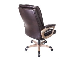 Кресло руководителя Бюрократ T-9914 коричневый рец.кожа/кожзам крестовина пластик пластик золото-foto4