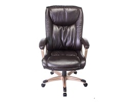 Кресло руководителя Бюрократ T-9914 коричневый рец.кожа/кожзам крестовина пластик пластик золото-foto2