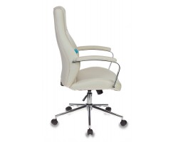 Кресло руководителя Бюрократ T-703SL молочный эко.кожа крестовина металл хром-foto3