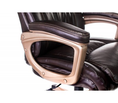 Кресло руководителя Бюрократ T-9914 коричневый рец.кожа/кожзам крестовина пластик пластик золото
