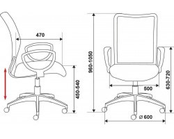 Кресло Бюрократ CH-599AXSN серый TW-32K03 сиденье черный TW-11 сетка/ткань крестовина пластик-foto6