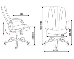 Кресло руководителя Бюрократ T-898AXSN серый 3C1 крестовина пластик-foto6