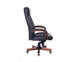 Кресло руководителя Бюрократ T-9922WALNUT черный кожа крестовина металл/дерево-foto3