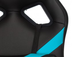 Кресло игровое Zombie DRIVER черный/голубой эко.кожа с подголов. крестовина пластик-foto7