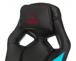 Кресло игровое Zombie DRIVER черный/голубой эко.кожа с подголов. крестовина пластик-foto9