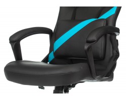 Кресло игровое Zombie DRIVER черный/голубой эко.кожа с подголов. крестовина пластик-foto8
