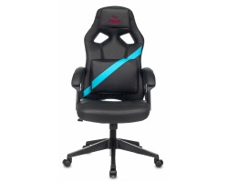 Кресло игровое Zombie DRIVER черный/голубой эко.кожа с подголов. крестовина пластик-foto2