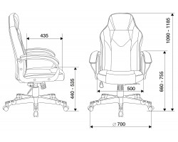 Кресло игровое Zombie GAME 17 черный/синий текстиль/эко.кожа крестовина пластик-foto13