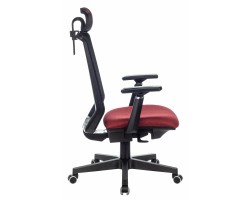 Кресло руководителя Бюрократ EXPERT черный TW-01 сиденье красный 38-410 сетка/ткань с подголов. крестовина пластик-foto3