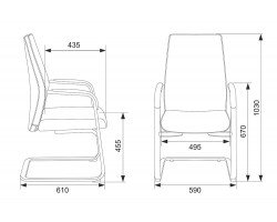 Кресло Бюрократ _JONS-LOW-V бежевый кожа низк.спин. полозья металл хром-foto5