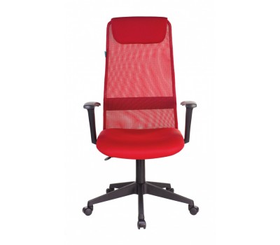 Кресло руководителя Бюрократ KB-8N красный TW-35N TW-97N сетка/ткань с подголов. крестовина пластик