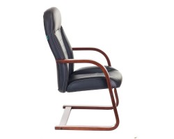 Кресло Бюрократ T-9923WALNUT-AV черный кожа полозья дерево-foto3