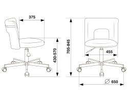 Кресло Бюрократ KF-1M серый 26-25 крестовина металл черный-foto6