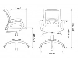 Кресло Бюрократ CH-W695NLT темно-серый TW-04 TW-12 сетка/ткань крестовина пластик пластик белый-foto5