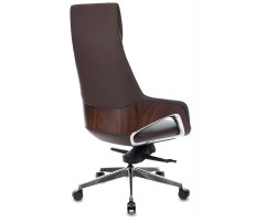 Кресло руководителя Бюрократ _DAO-2 коричневый кожа с подголов. крестовина алюминий-foto4