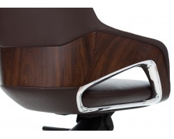 Кресло руководителя Бюрократ _DAO-2 коричневый кожа с подголов. крестовина алюминий-foto5