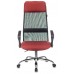 Кресло руководителя Бюрократ KB-6N черный TW-01 сиденье красный 38-410 сетка/ткань с подголов. крестовина металл хром