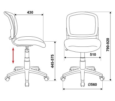 Кресло детское Бюрократ CH-W296NX белый TW-15 сиденье серый 15-48 сетка/ткань крестовина пластик пластик белый